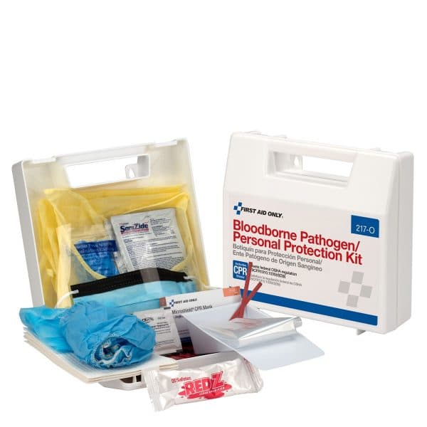 Blood Borne Pathogen (BBP) & Personal Protection And Spill Clean Up Kit With CPR Micro Shield, Plastic Case - Image 4