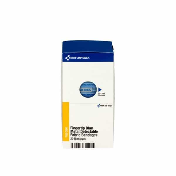 Fingertip Blue Metal Detectable Fabric Bandages, 20ct - Image 2
