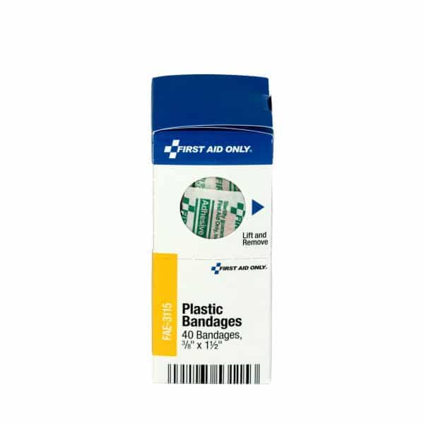 Adhesive Plastic Bandages, 3/8" x 1-1/2", 40ct - Image 2
