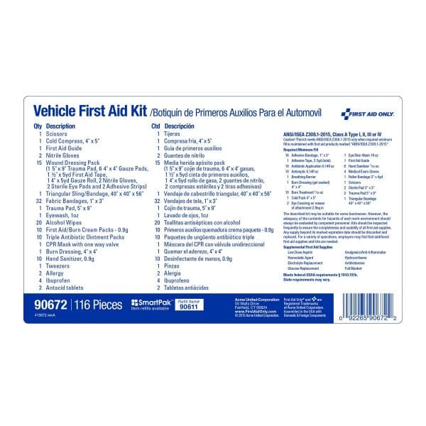 25 Person Vehicle First Aid Kit, Metal Weatherproof Case, ANSI Compliant - Image 7