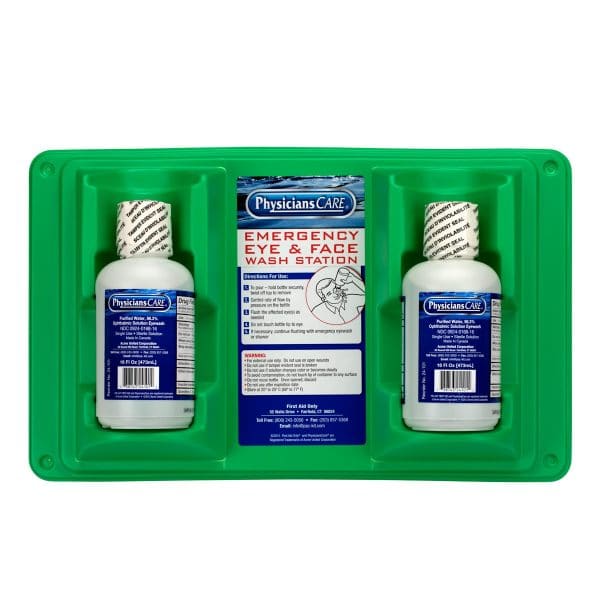 Eyewash Station, Double 16 oz. Screw Cap Bottle