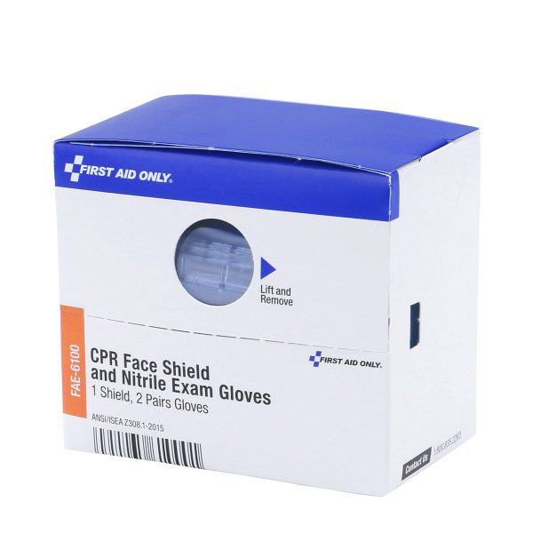 SmartCompliance Refill CPR Face Shield & Nitrile Gloves, 1 Shield, 2 Pair Gloves Per Box - Image 2