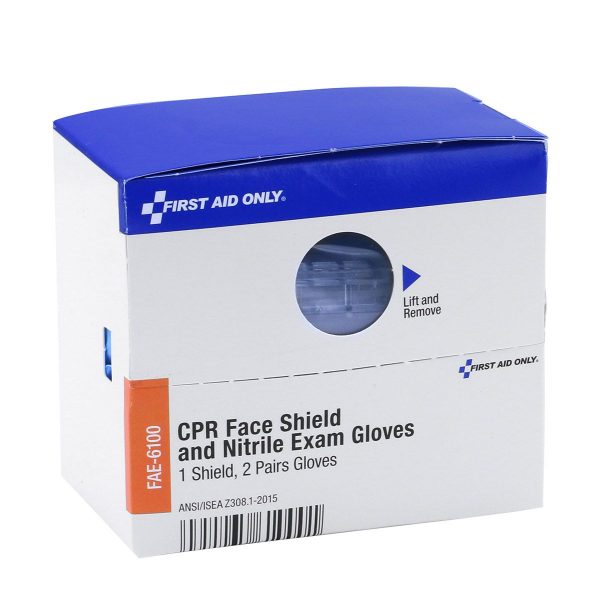 SmartCompliance Refill CPR Face Shield & Nitrile Gloves, 1 Shield, 2 Pair Gloves Per Box - Image 4