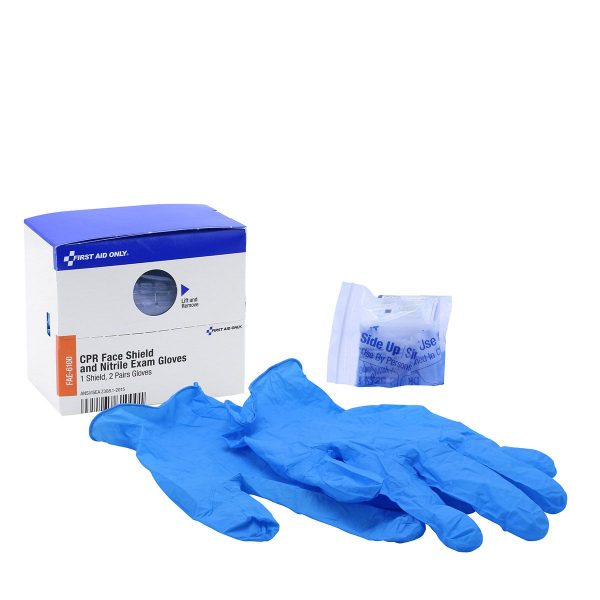 SmartCompliance Refill CPR Face Shield & Nitrile Gloves, 1 Shield, 2 Pair Gloves Per Box
