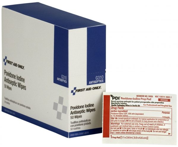 Povidone Iodine Wipes, 50 Per Box