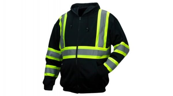 Black Reflective Zipper Sweatshirt