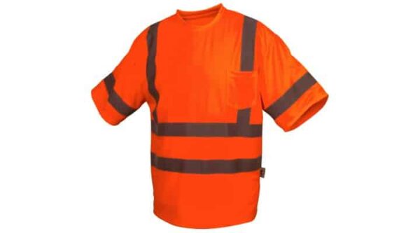 Class 3 heat sealed short sleeve t-shirt in hi vis orange