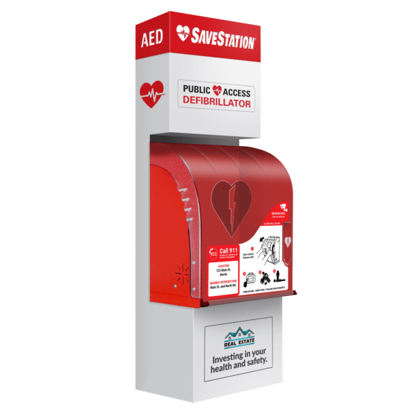 SaveStation Wall Mount Outdoor AED Cabinet - English